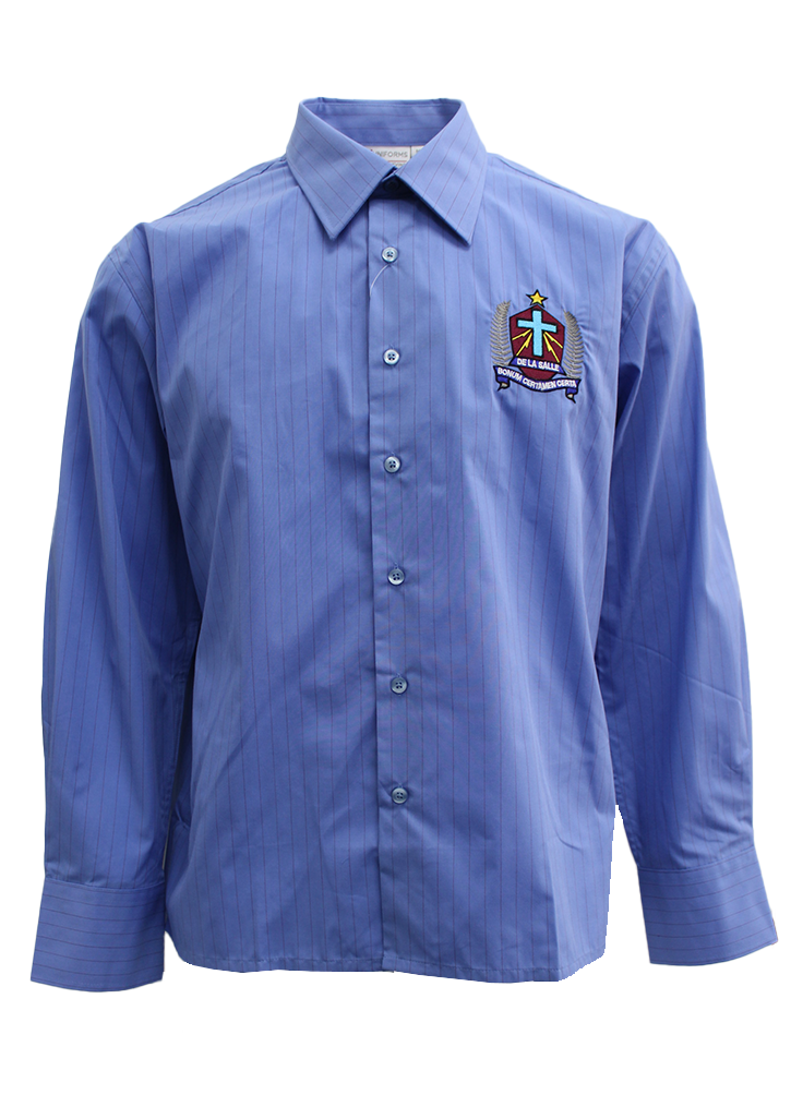 De La Salle LS Shirt Mid Blue/Maroon